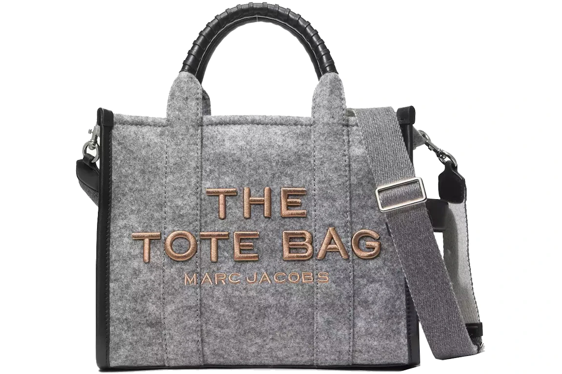 Marc Jacobs The Felt Flannel Tote Bag Small Gray
