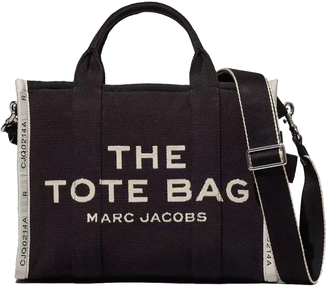 The Spots Jacquard Medium Tote Bag in Black/Ivory