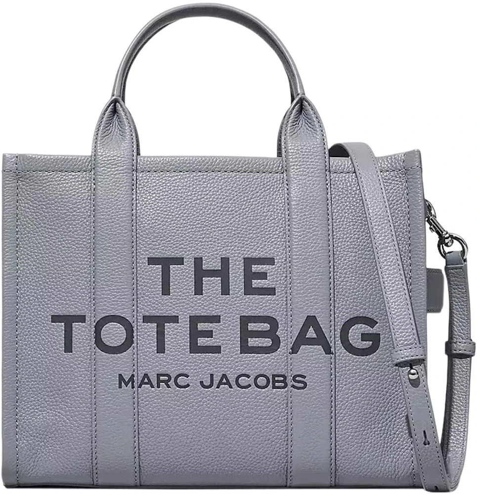 Marc Jacobs The Leather Medium Tote Bag Wolf Grey in Leather with ...