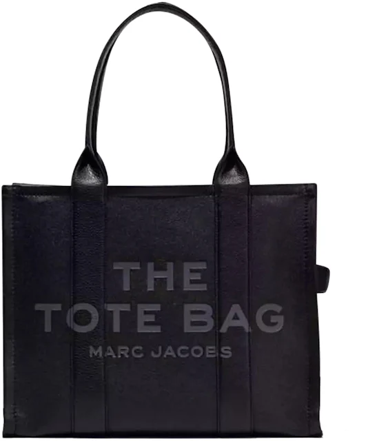 Marc Jacobs The Leather Tote Bag Large Black in Grain Leather with Gold ...