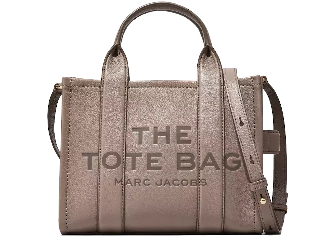 Pre-owned The Marc Jacobs The Leather Tote Bag Mini Cement