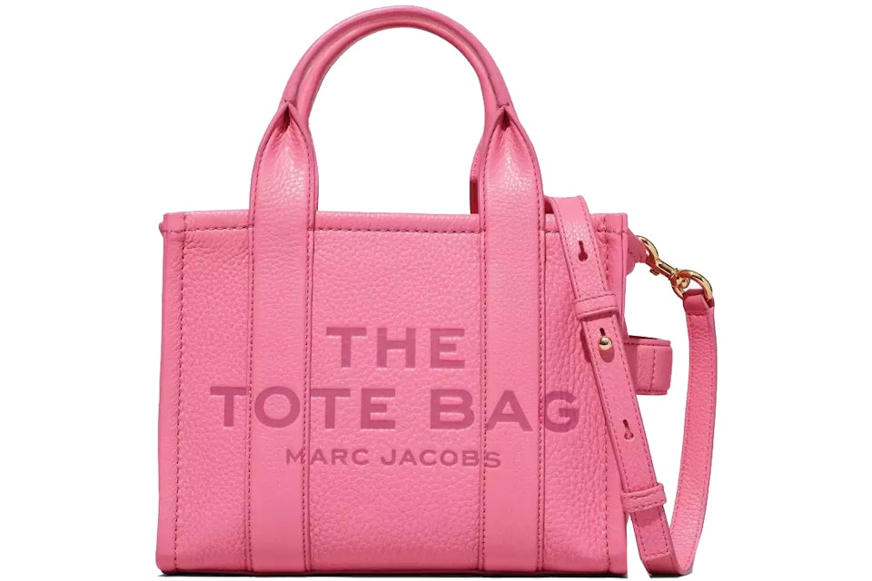 Marc Jacobs The Leather Tote Bag Small Candy Pink in Grain Leather with  Gold-tone - US