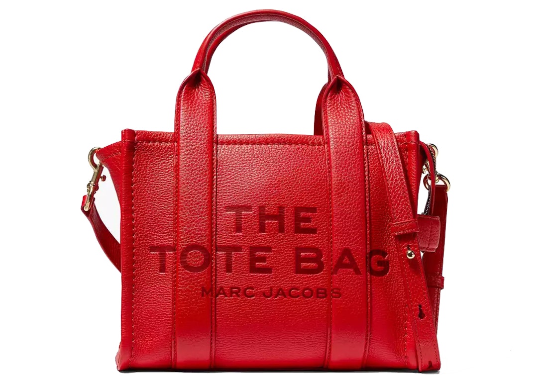 Pre-owned The Marc Jacobs The Leather Tote Bag Mini True Red
