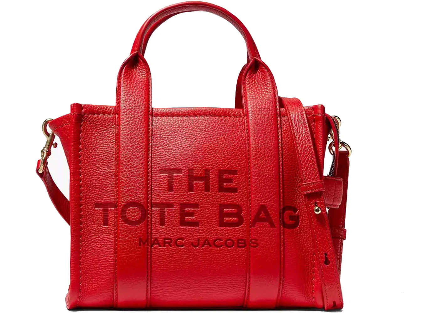 Upward Practiced Tanzania Marc Jacobs The Leather Tote Bag Mini True Red in Grain Leather with  Gold-tone - US