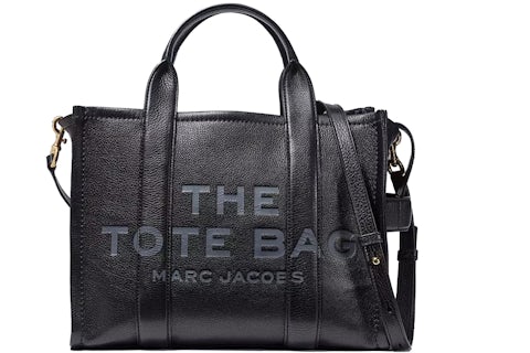 Bolso tote mediano Marc Jacobs The Leather en negro in Grain