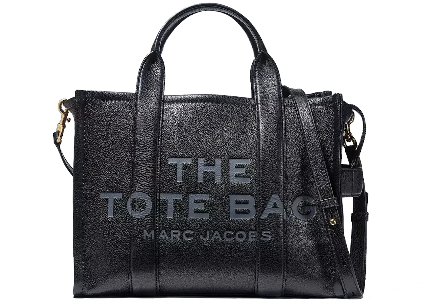Marc Jacobs The Leather Tote Bag Medium Black in Grain Leather with ...