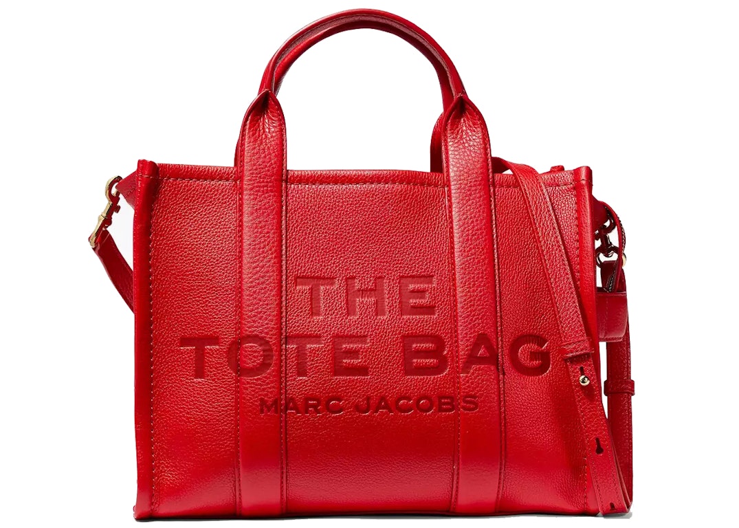 Pre-owned The Marc Jacobs The Leather Tote Bag Small True Red