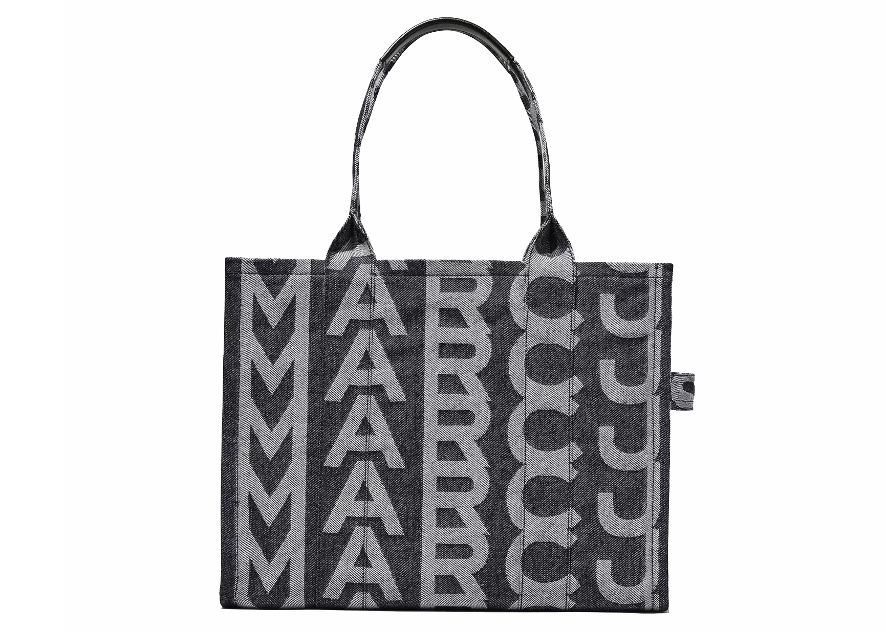 Marc Jacobs The Monogram Denim Large Tote Bag Black in Italian