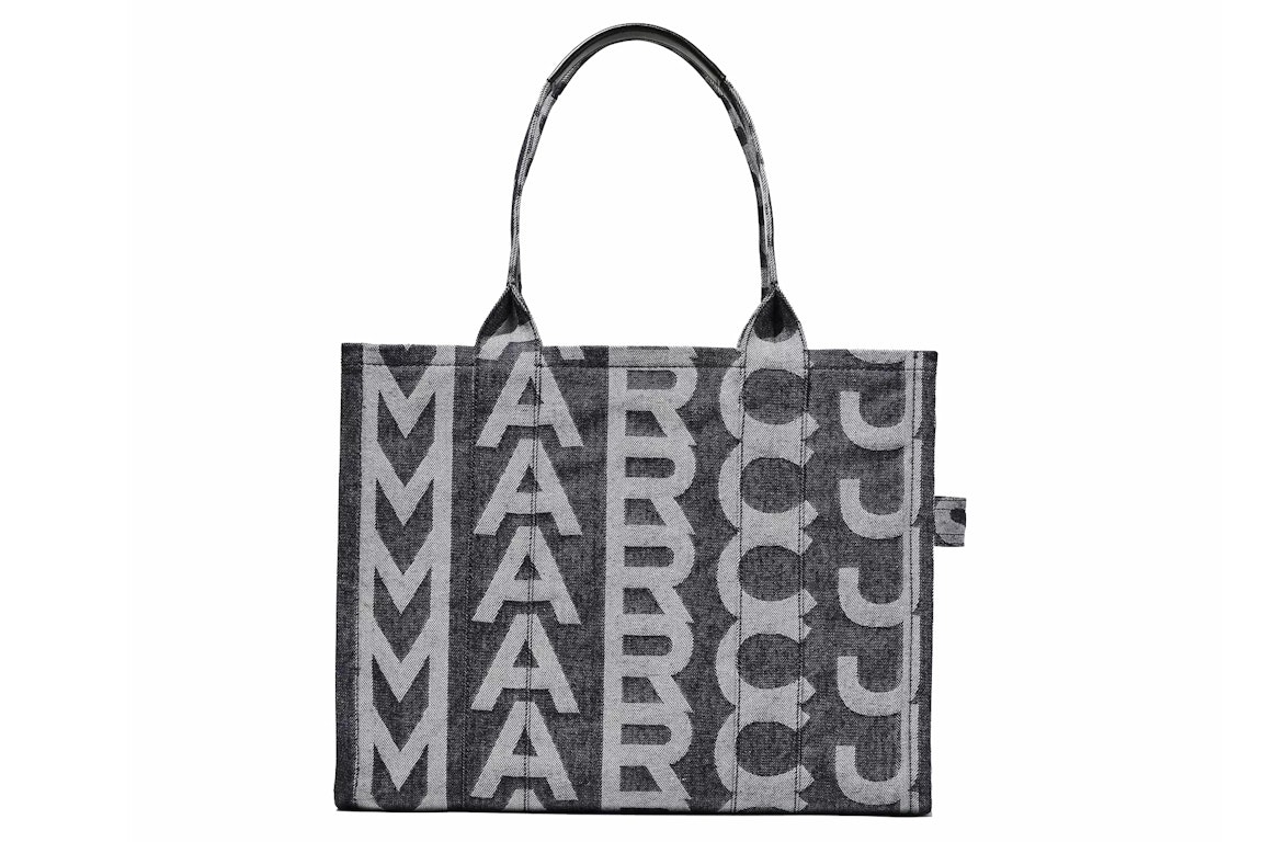 Pre-owned The Marc Jacobs The Monogram Denim Large Tote Bag Black