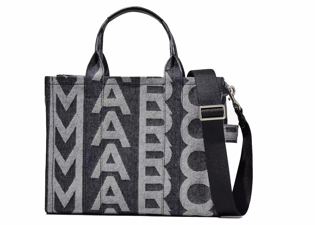 Pre-owned The Marc Jacobs The Monogram Denim Small Tote Bag Black