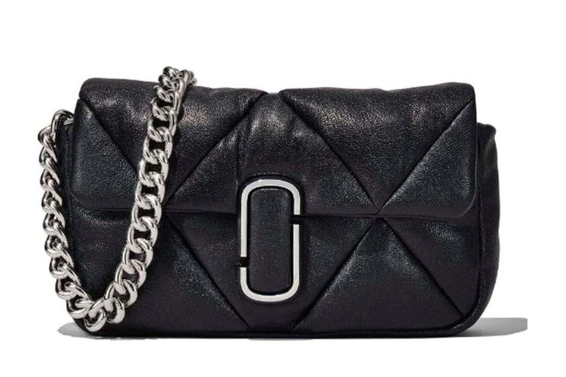 Pre-owned The Marc Jacobs The Puffy Diamond Quilted J Marc Shoulder Bag Black