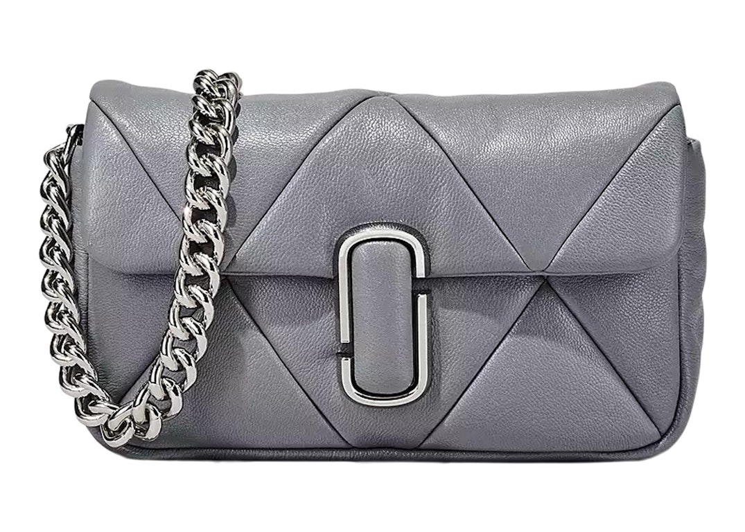Pre-owned Marc Jacobs The Puffy Diamond Quilted J Marc Shoulder Bag Wolf Grey