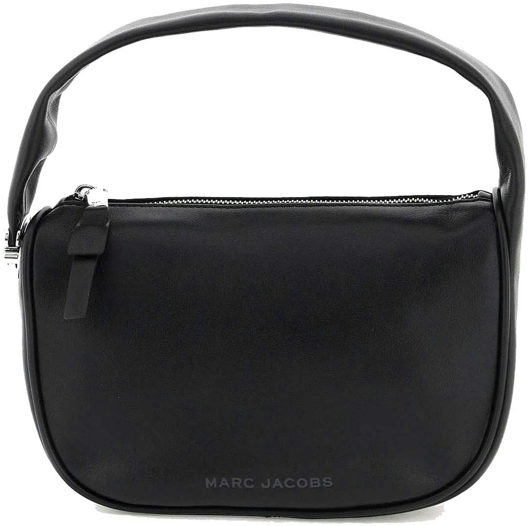 Marc Jacobs Black & Silver Pushlock Leather Small Satchel Bag Purse & Dust  Bag
