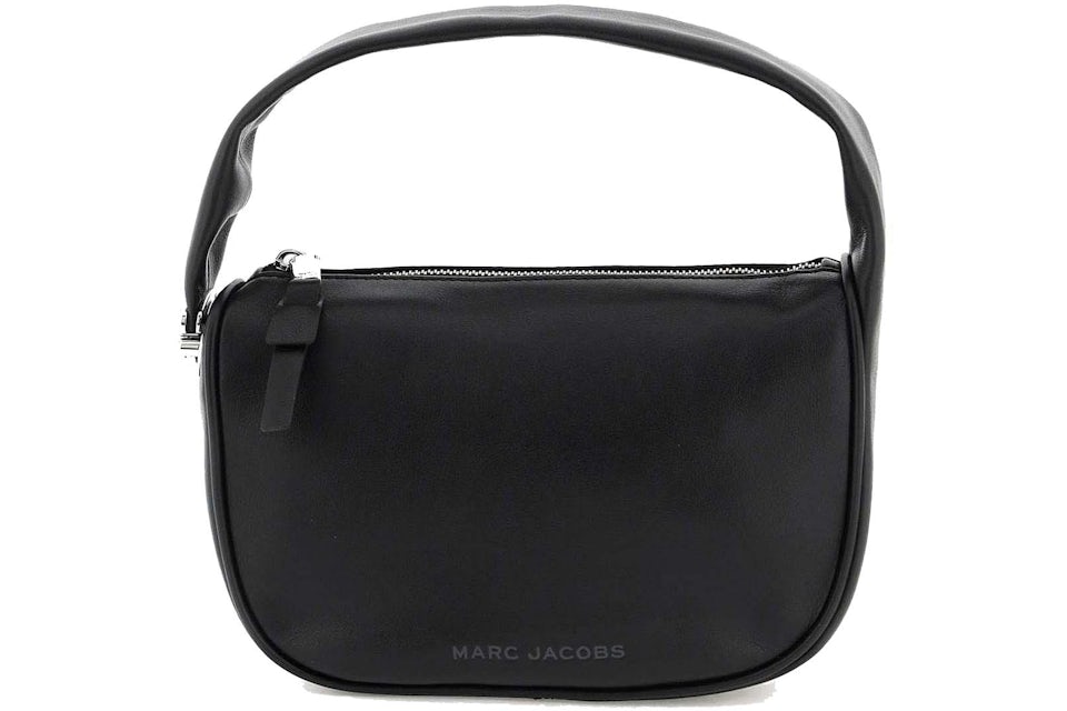 Marc Jacobs The Pushlock Mini Hobo Bag Black in Leather with Silver-tone -  US
