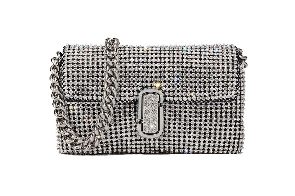 Pre-owned The Marc Jacobs The Rhinestone J Marc Mini Shoulder Bag Silver