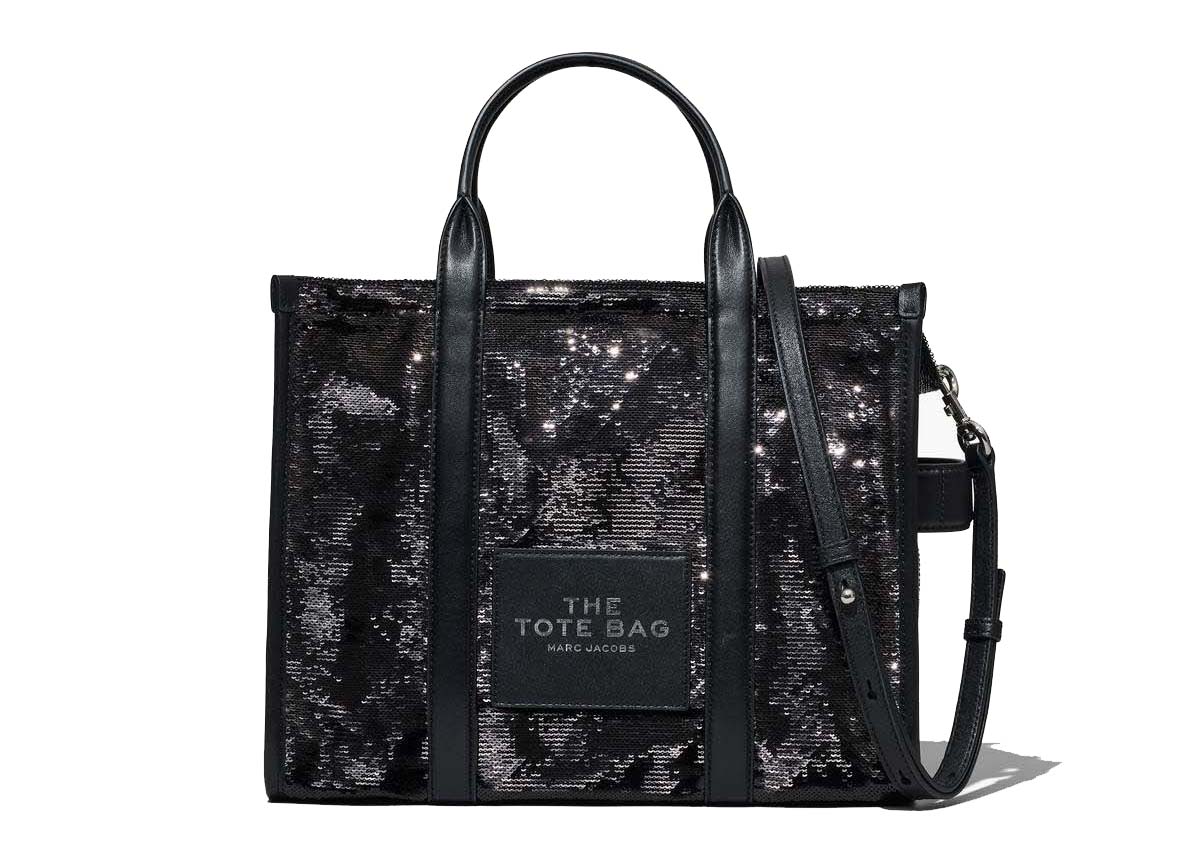 Marc Jacobs The Sequin Medium Tote Bag Schwarz in Polyester with Silver tone DE