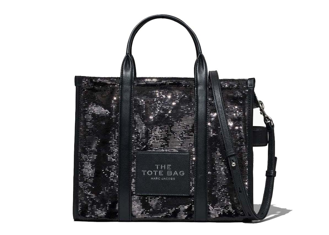 Pre-owned Marc Jacobs The Sequin Medium Tote Bag Black