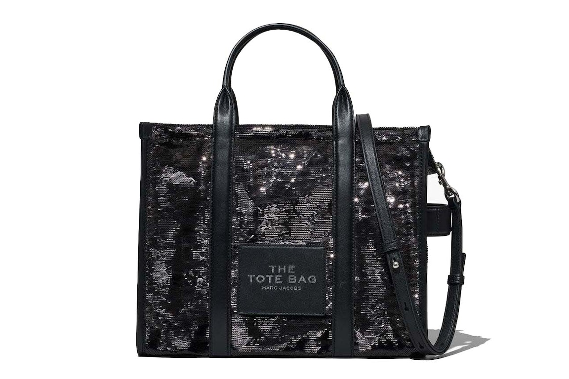 Pre-owned Marc Jacobs The Sequin Medium Tote Bag Black
