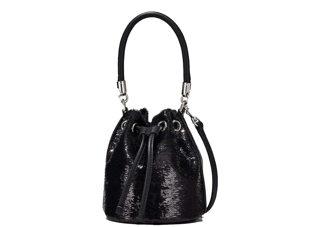 Pre-owned Marc Jacobs The Sequin Micro Bucket Bag Black