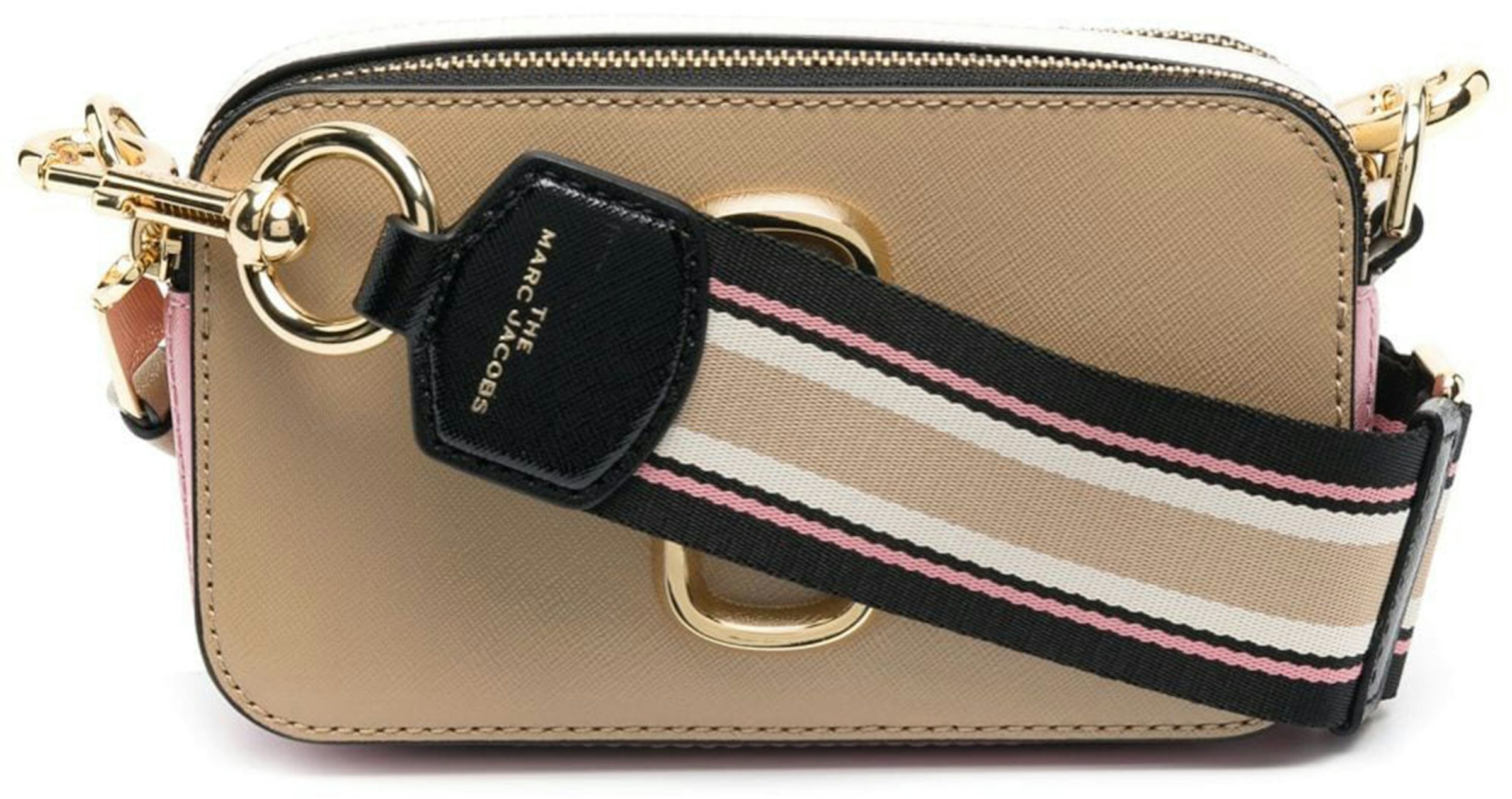 Snapshot DTM of Marc Jacobs - Leather rectangular white, red and blue bag  with gold colored logo for women