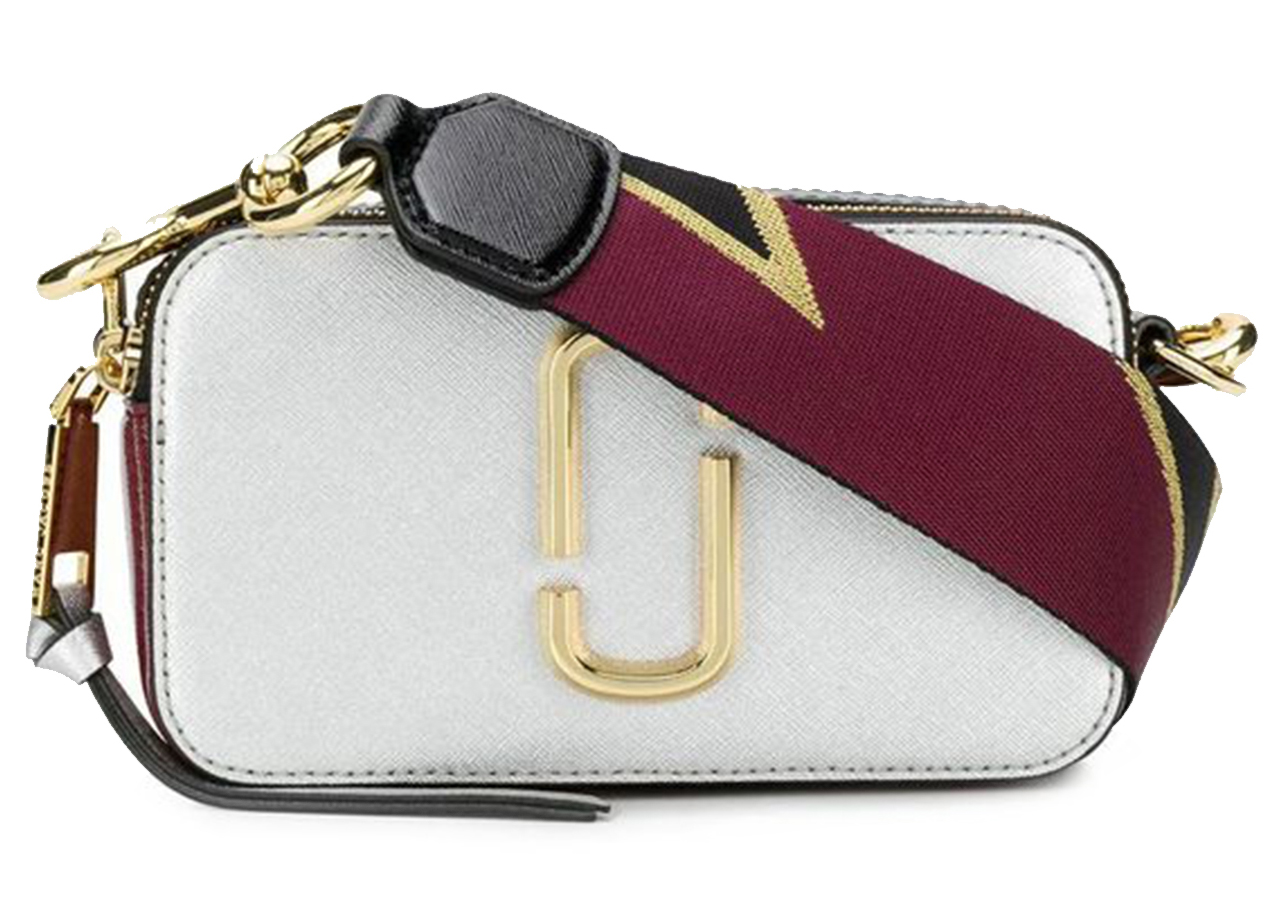 Marc Jacobs The Snapshot Camera Bag Silver in Leather with Gold