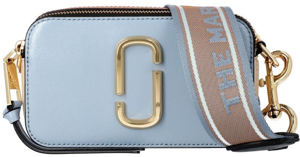 Marc Jacobs The Snapshot Crossbody Bag Blue in Leather with Gold
