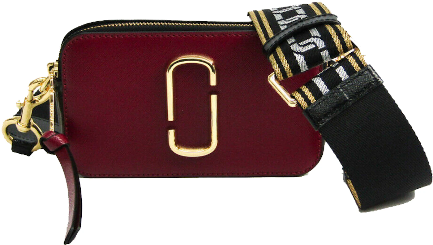 The Marc Jacobs The Snapshot Deep Maroon/Graphite in Saffiano Leather with  Gold-tone - US