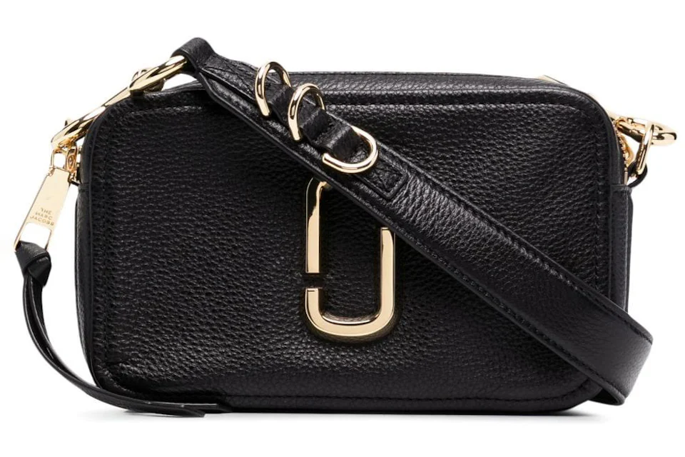 Marc Jacobs The Softshot 21 Crossbody Bag Black in Leather with Gold ...