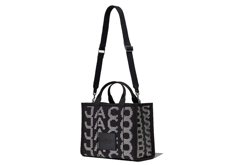 Marc Jacobs The Studded Monogram Medium Tote Bag Black in Cotton