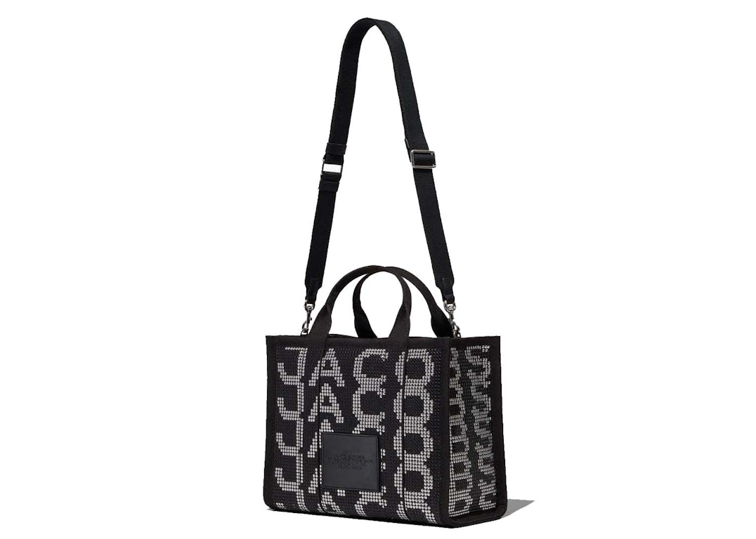 Pre-owned Marc Jacobs The Studded Monogram Medium Tote Bag Black