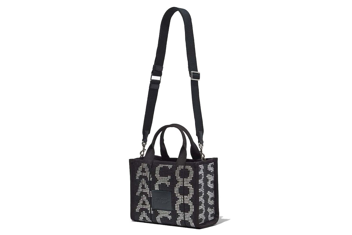 Pre-owned Marc Jacobs The Studded Monogram Mini Tote Bag Black