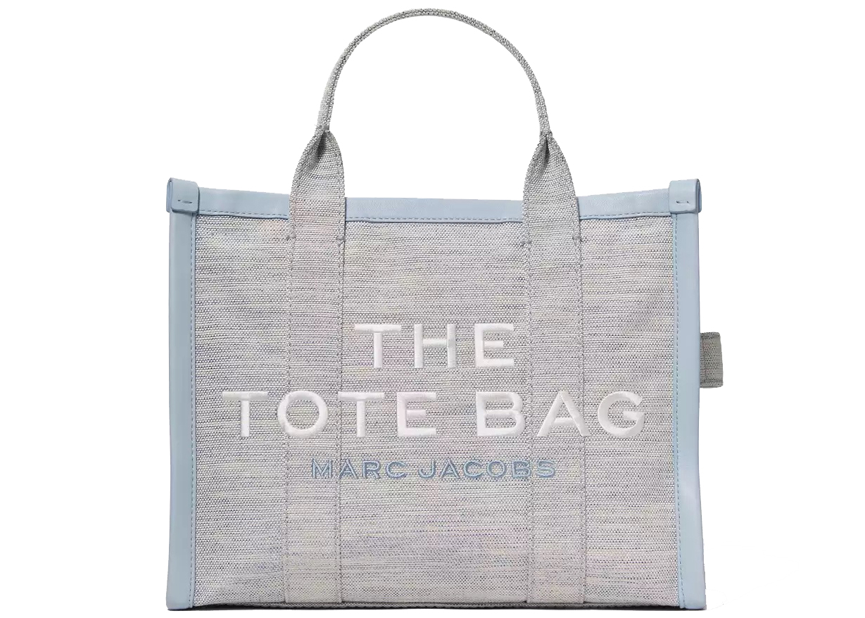 Marc Jacobs The Summer Tote Bag Medium Blue in Cotton/Leather - US