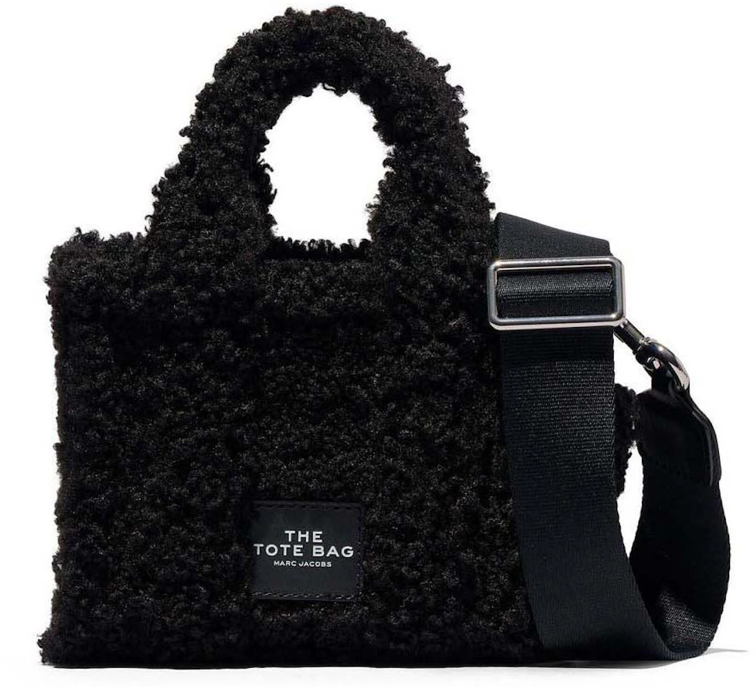 Marc Jacobs The Teddy Micro Tote Black in Teddy Fleece with Silver