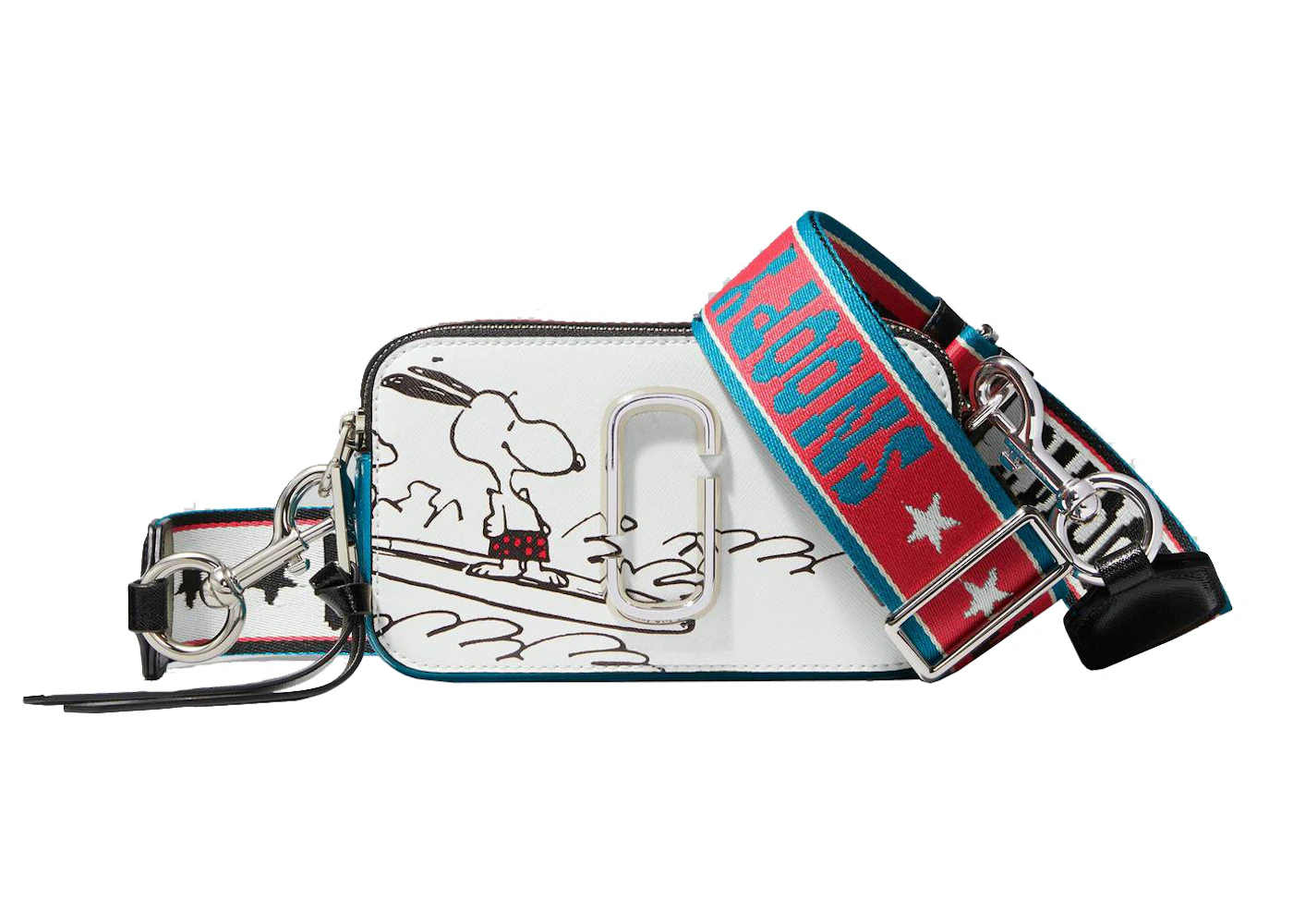 Marc Jacobs x PEANUTS The Snapshot White Multi in Saffiano Leather with ...