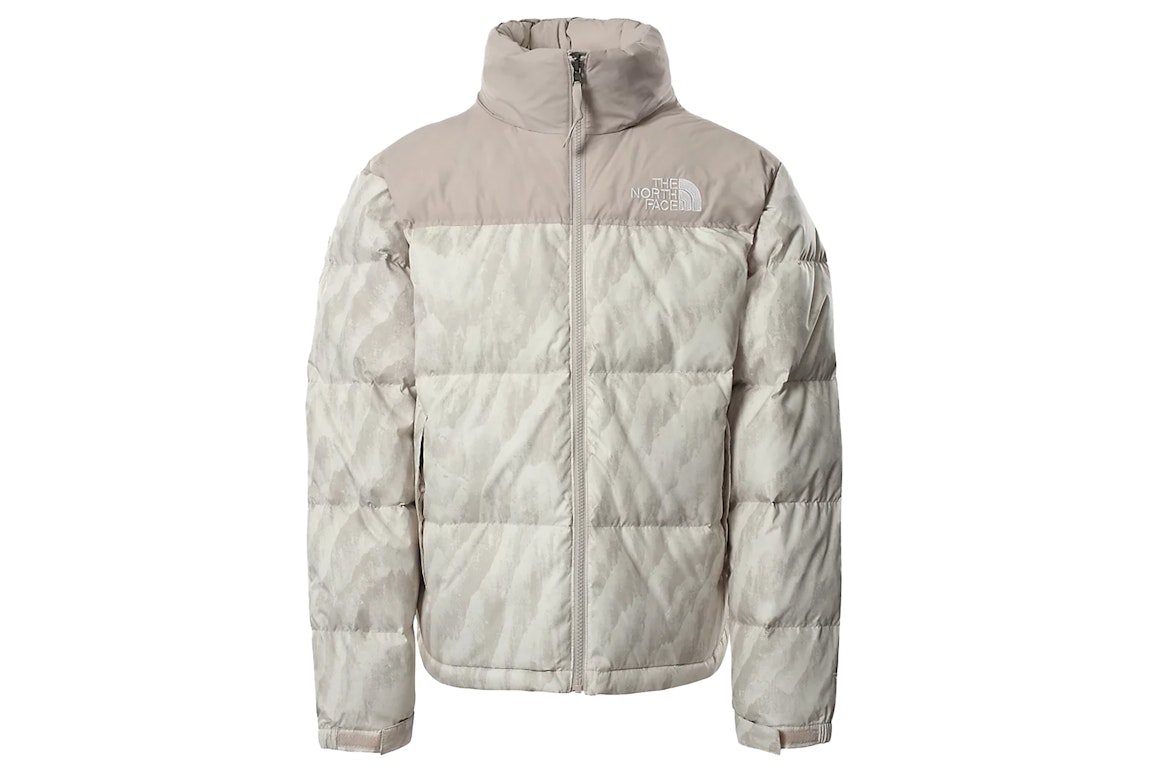 Pre-owned The North Face 1996 Printed Retro Nuptse 700 Fill Packable Jacket Silver Grey Wooden Tiger Print