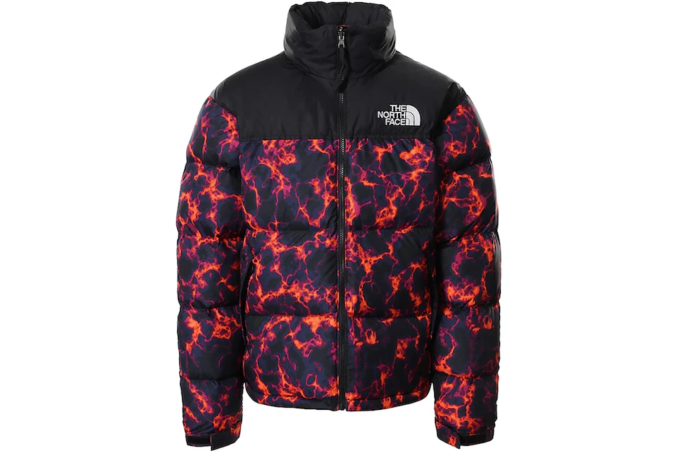 The North Face 1996 Printed Retro Nuptse 700 Fill Packable Jacket TNF Black Marble Camo Print