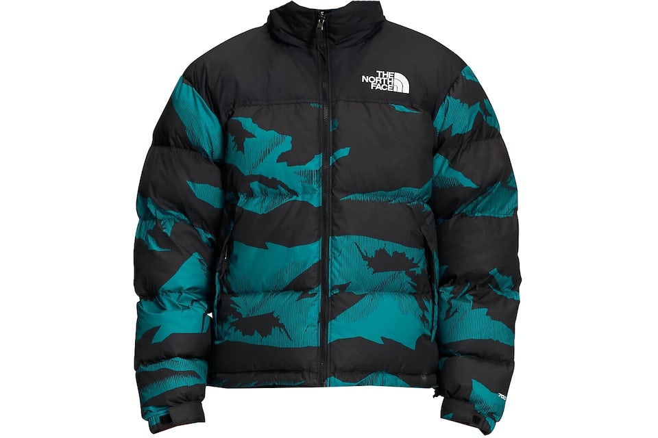 The North Face 1996 Retro Nuptse 700 Fill Packable Jacket Harbor Blue/Linear Mountain Print