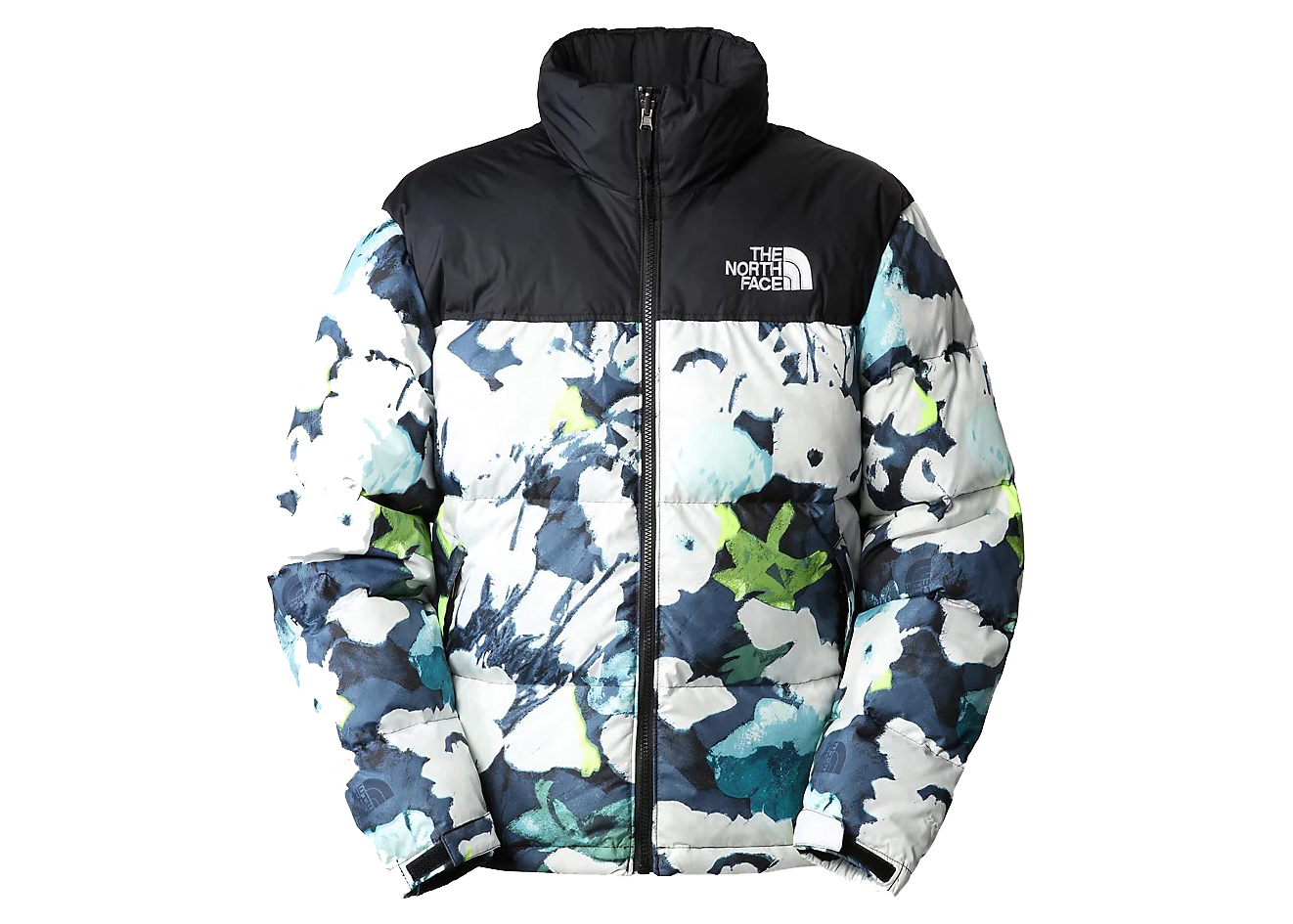 The North Face 1996 Retro Nuptse 700 Fill Packable Jacket Summit Navy  Abstract Floral Print