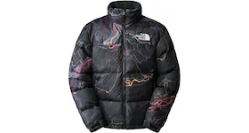 The North Face 1996 Retro Nuptse 700 Fill Packable Jacket TNF Black Trail Glow Print