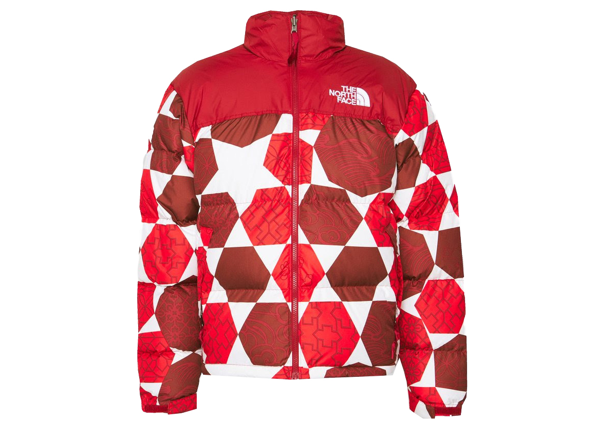 The North Face 1996 Retro Nuptse IC Geo Print Jacket Fiery Red 