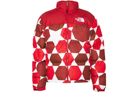 The North Face 1996 Retro Nuptse IC Geo Print Giacca Rosso Fuoco