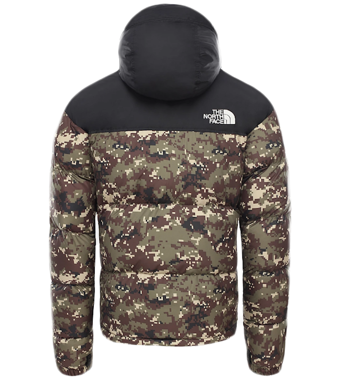Pre-owned The North Face 1996 Retro Nuptse Packable Jacket Burnt Olive Green Ux Digi Camo Print
