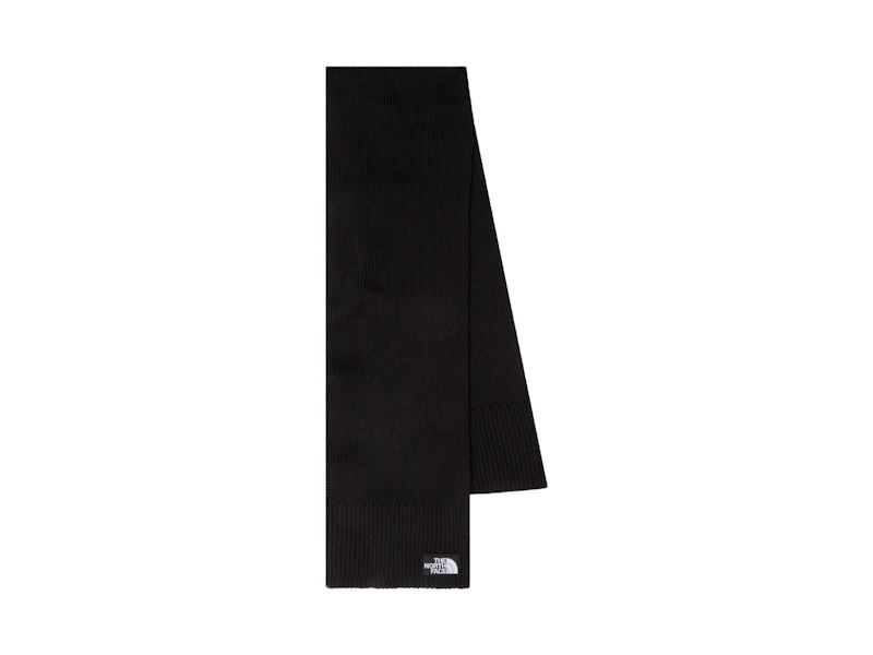 Pre-owned The North Face Logo Box Knit Scarf In Black