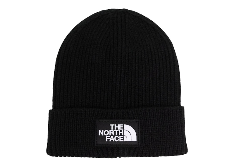 The North Face Logo Patch Ribbed Beanie Black FW22 US