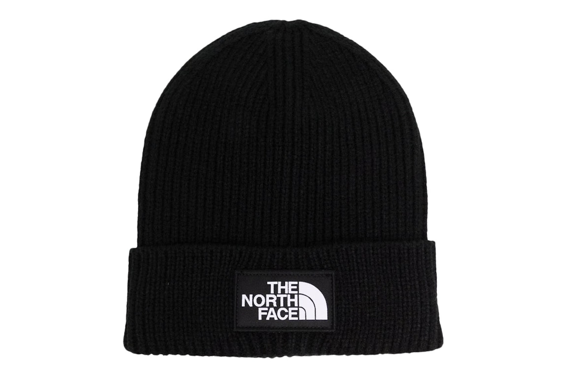 Pre-owned The North Face Logo Patch Ribbed Beanie Black