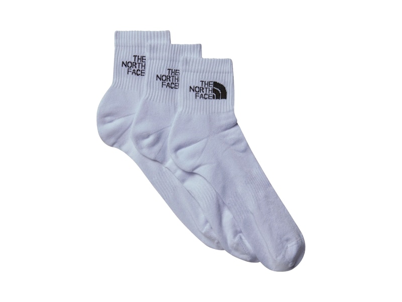 Pre-owned The North Face Sport Cushion 1/4 3pack Socks In Tnf White
