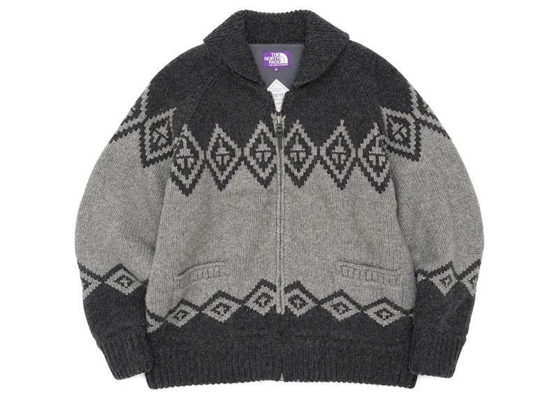 The north face purple label cheap mountain knit jacket