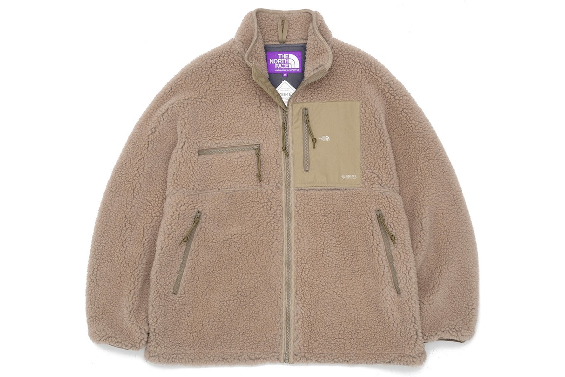Pre-owned The North Face Purple Label Wool Boa Fleece Field Gore-tex Infinium Jacket Beige