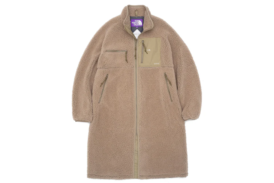 The North Face Purple Label Wool Boa Fleece Field Gore-Tex Infinium Coat Beige