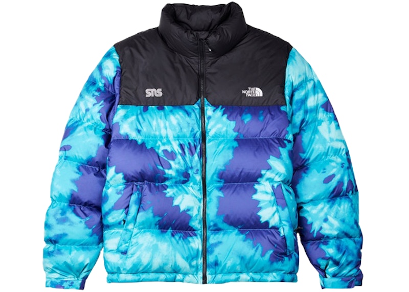 blue north face bubble coat